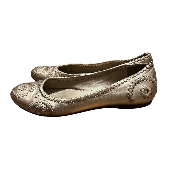 Jack Rogers metallic gold leather ballet flats - Picture 3 of 8
